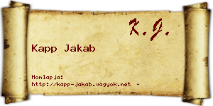 Kapp Jakab névjegykártya
